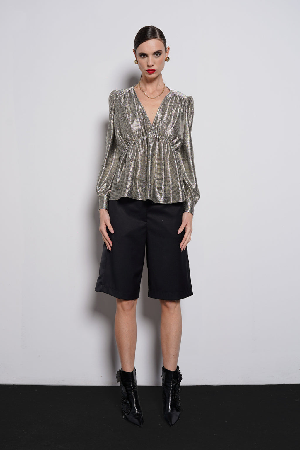 Blusa tessuto laminato