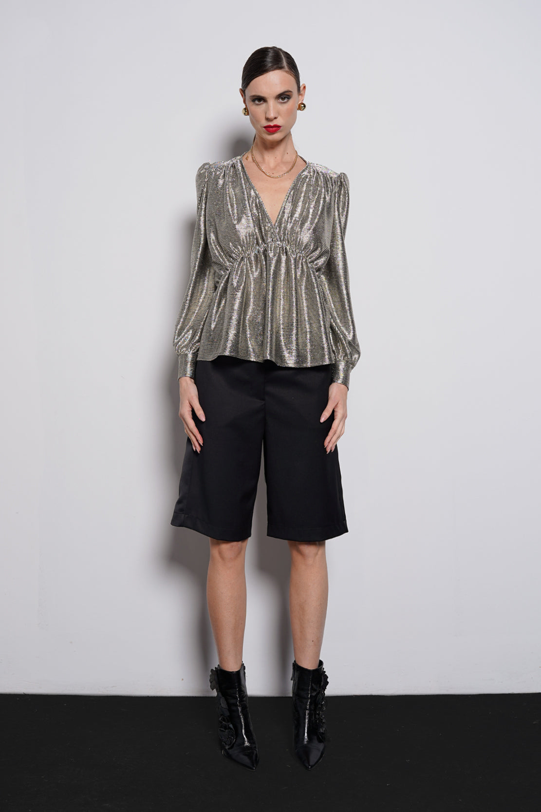 Blusa tessuto laminato