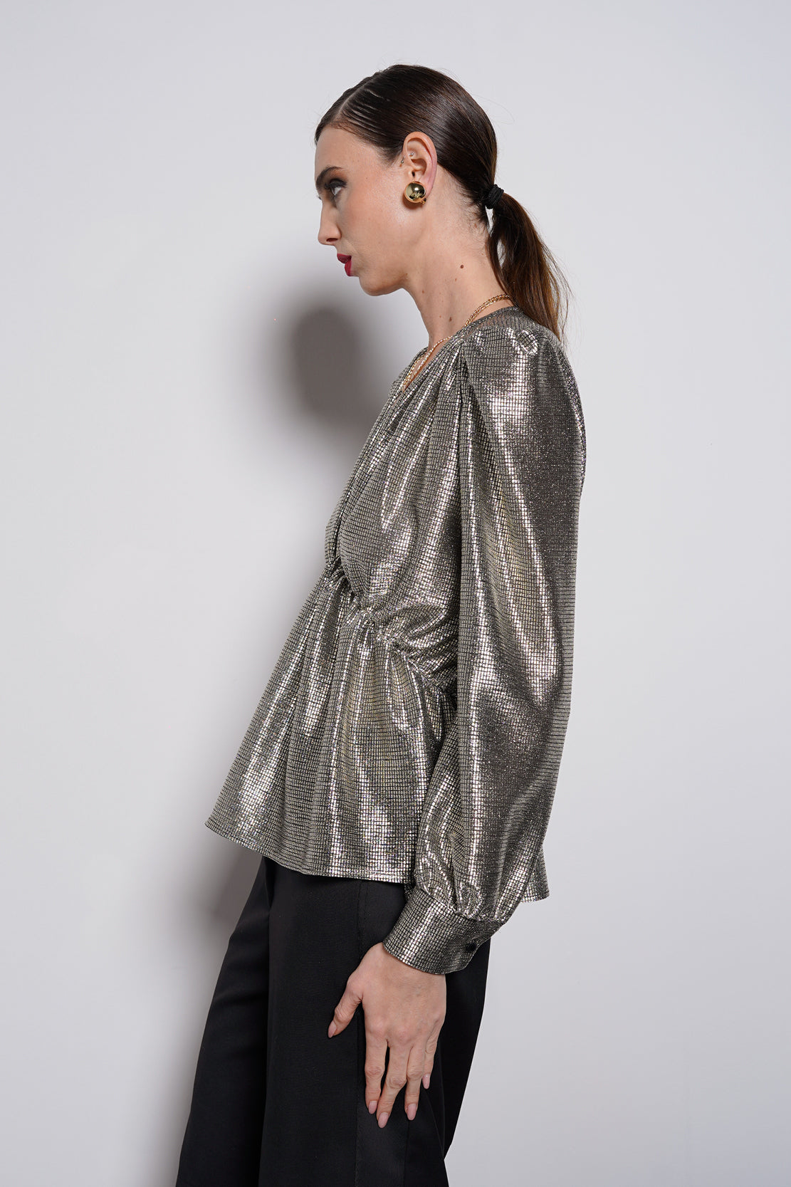 Blusa tessuto laminato