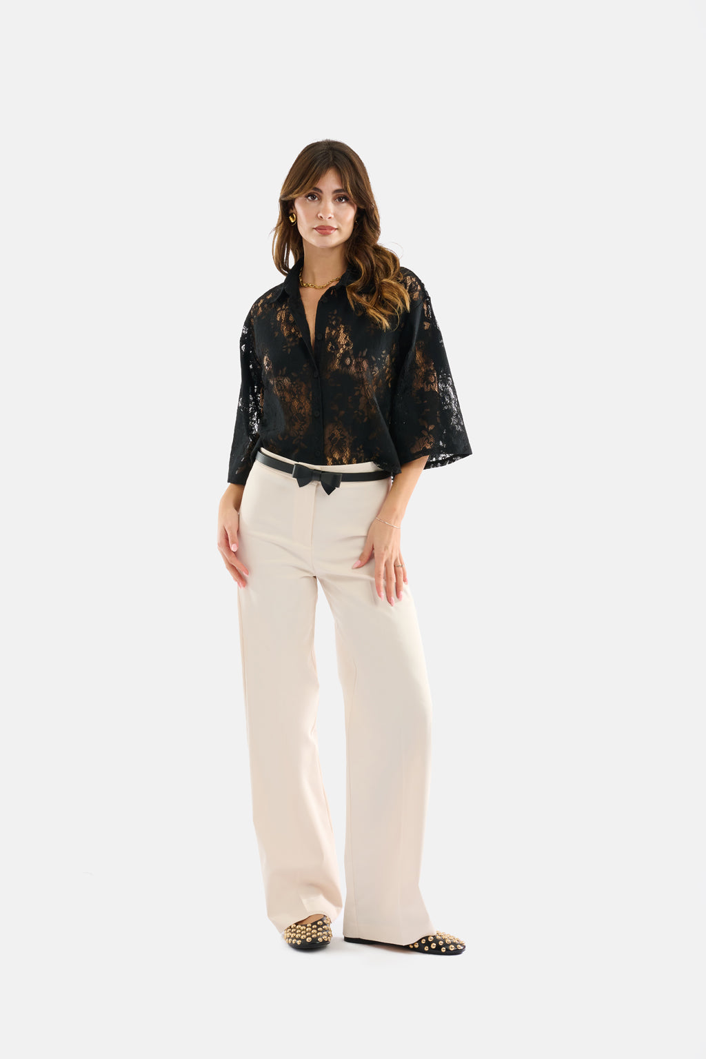 Pantalone gamba ampia