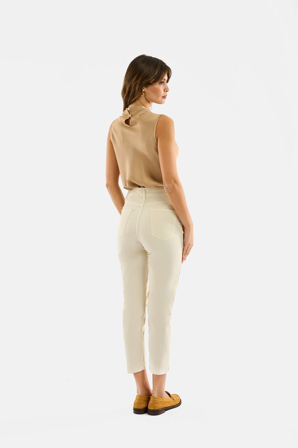 Pantalone mom fit con strass