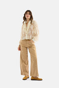 Pantalone palazzo con applicazioni