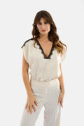 Blusa dettagli pizzo