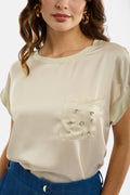 T-shirt tasca con strass