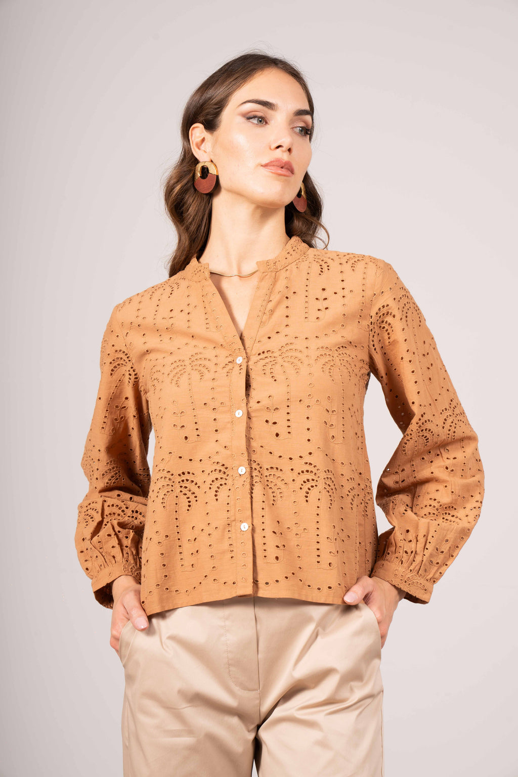 Camicia pizzo sangallo
