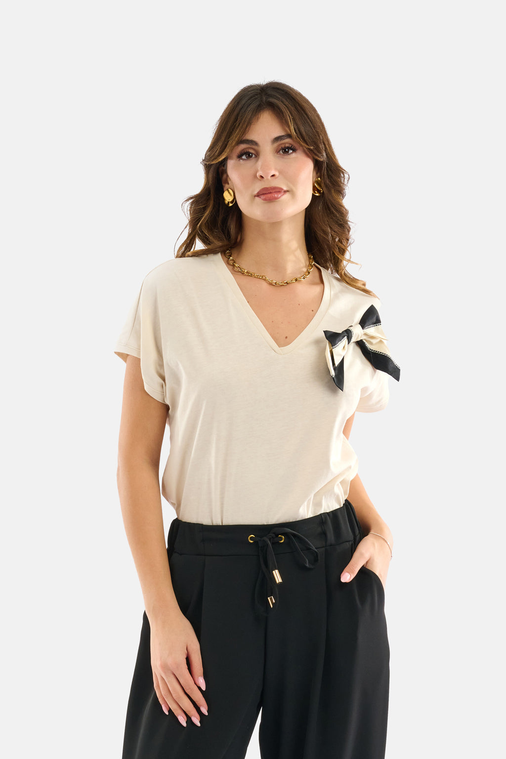 T-shirt con fiocco