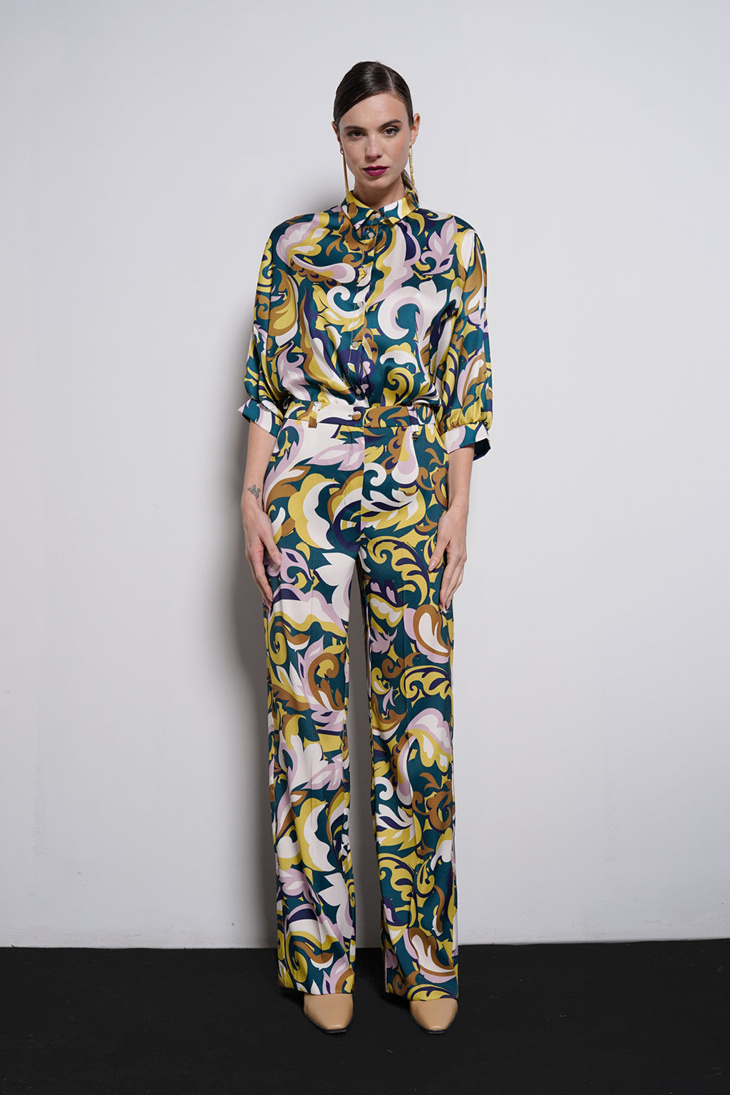 Pantalone palazzo stampa paisley