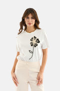 T-shirt applicazione floreale