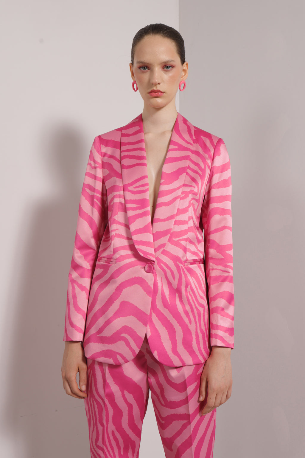 Blazer monopetto stampato