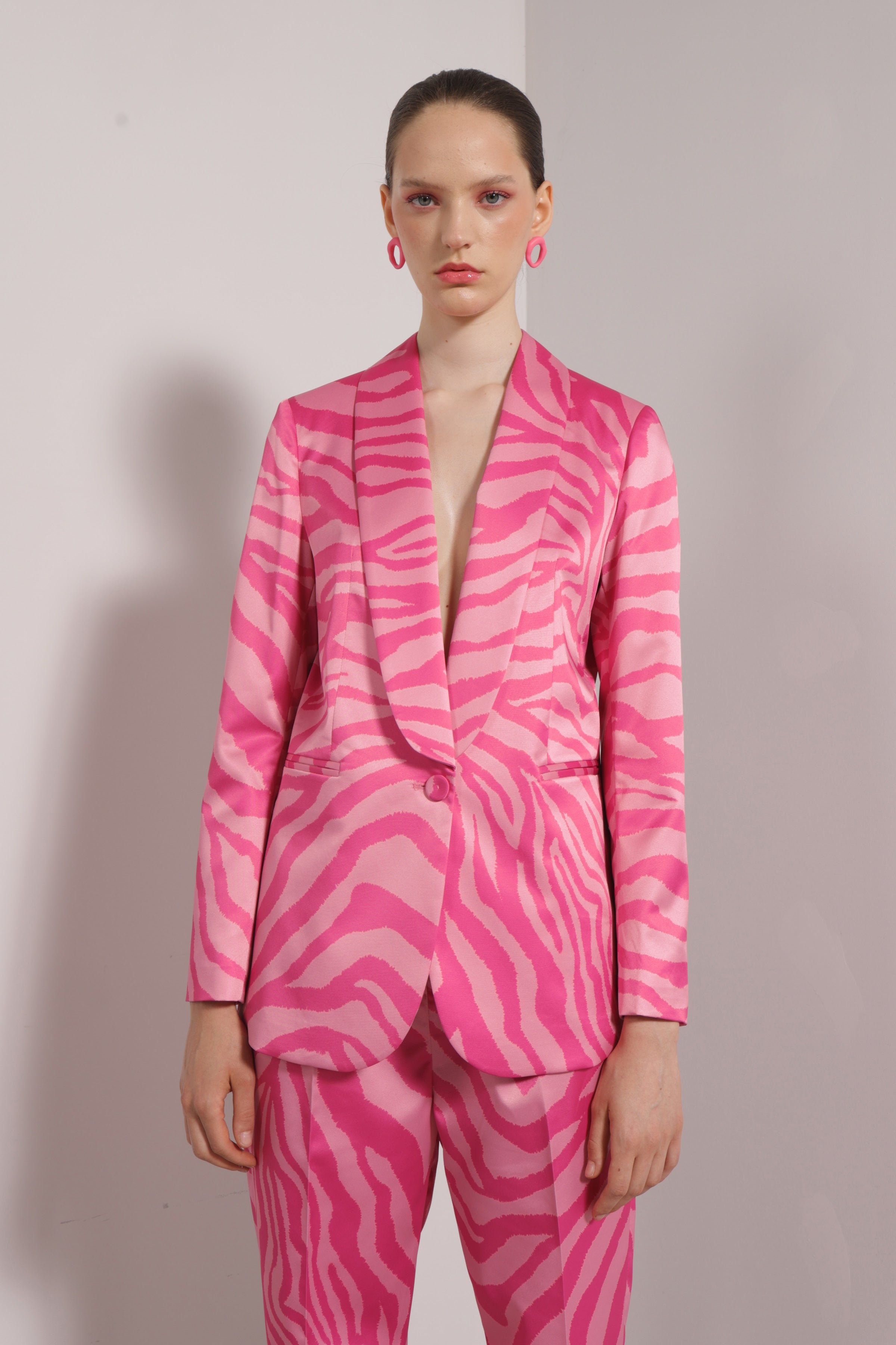 Blazer monopetto stampato