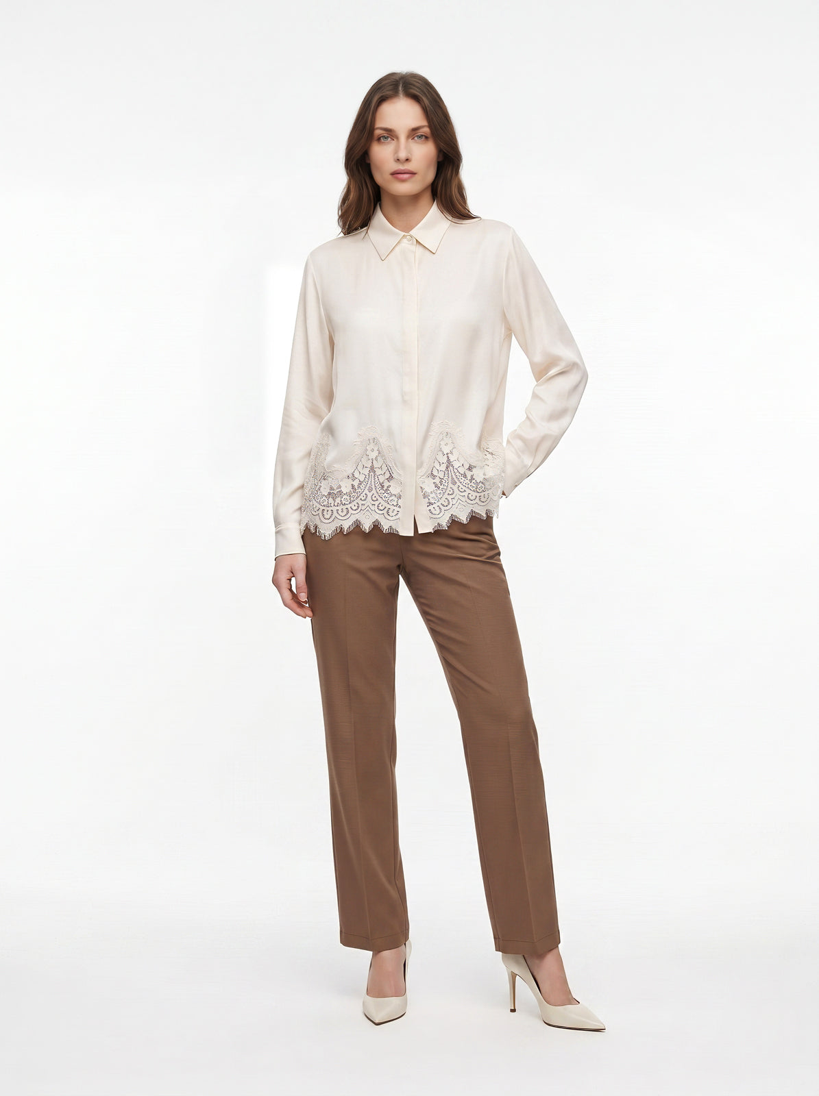 Camicia orlo in pizzo