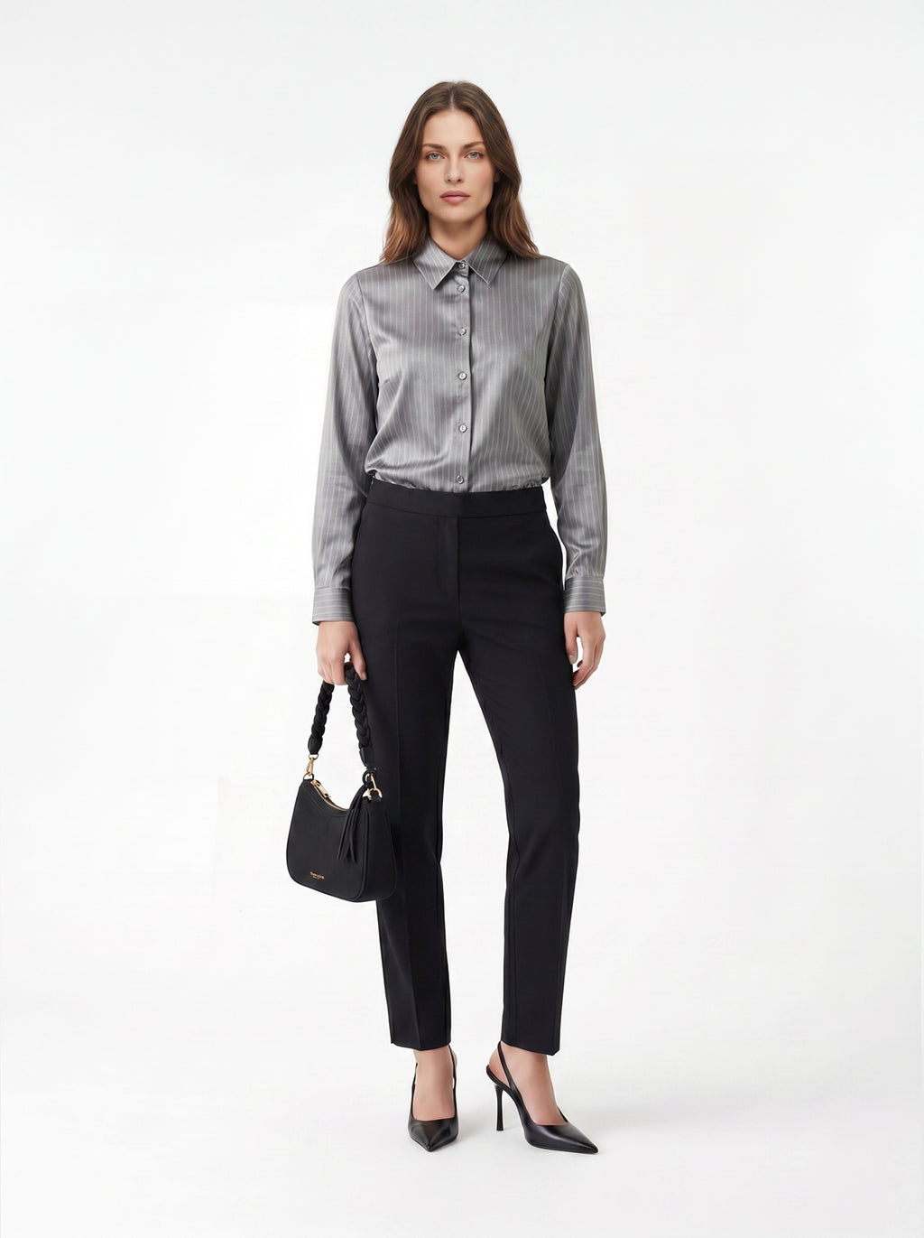 Camicia satin a righe