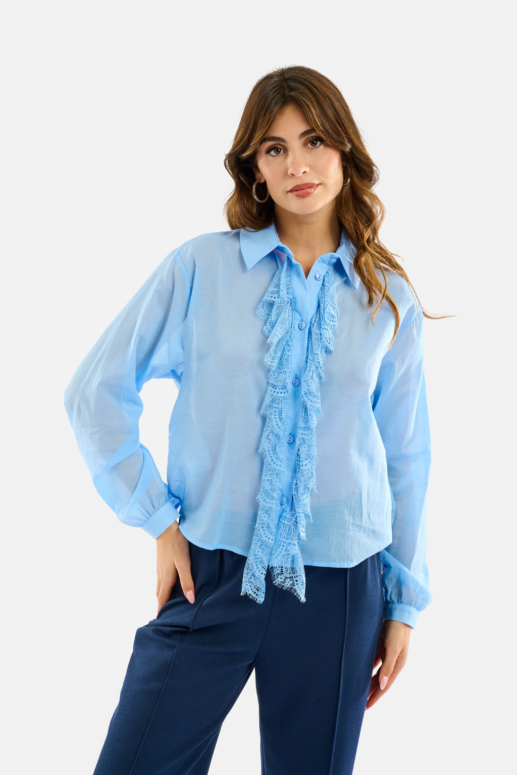 Camicia balze in pizzo