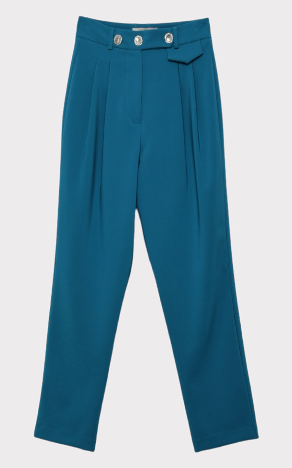 Pantalone vita alta bottoni gioiello