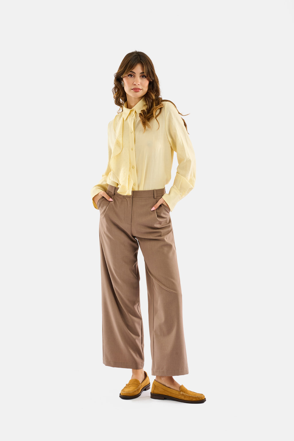 Camicia volant microstrass
