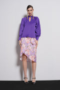 Blusa satin manica ampia