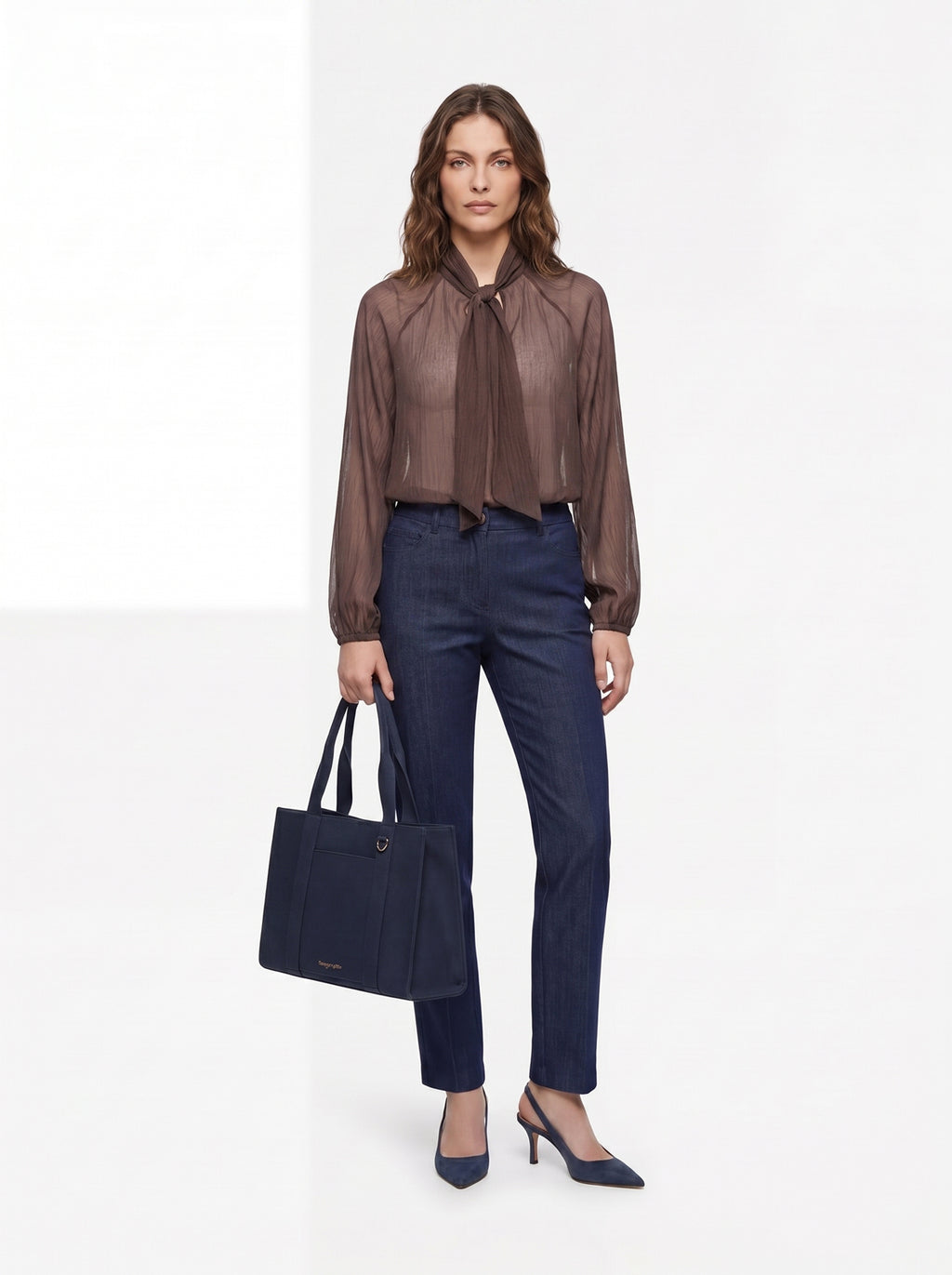 Blusa tessuto crespo