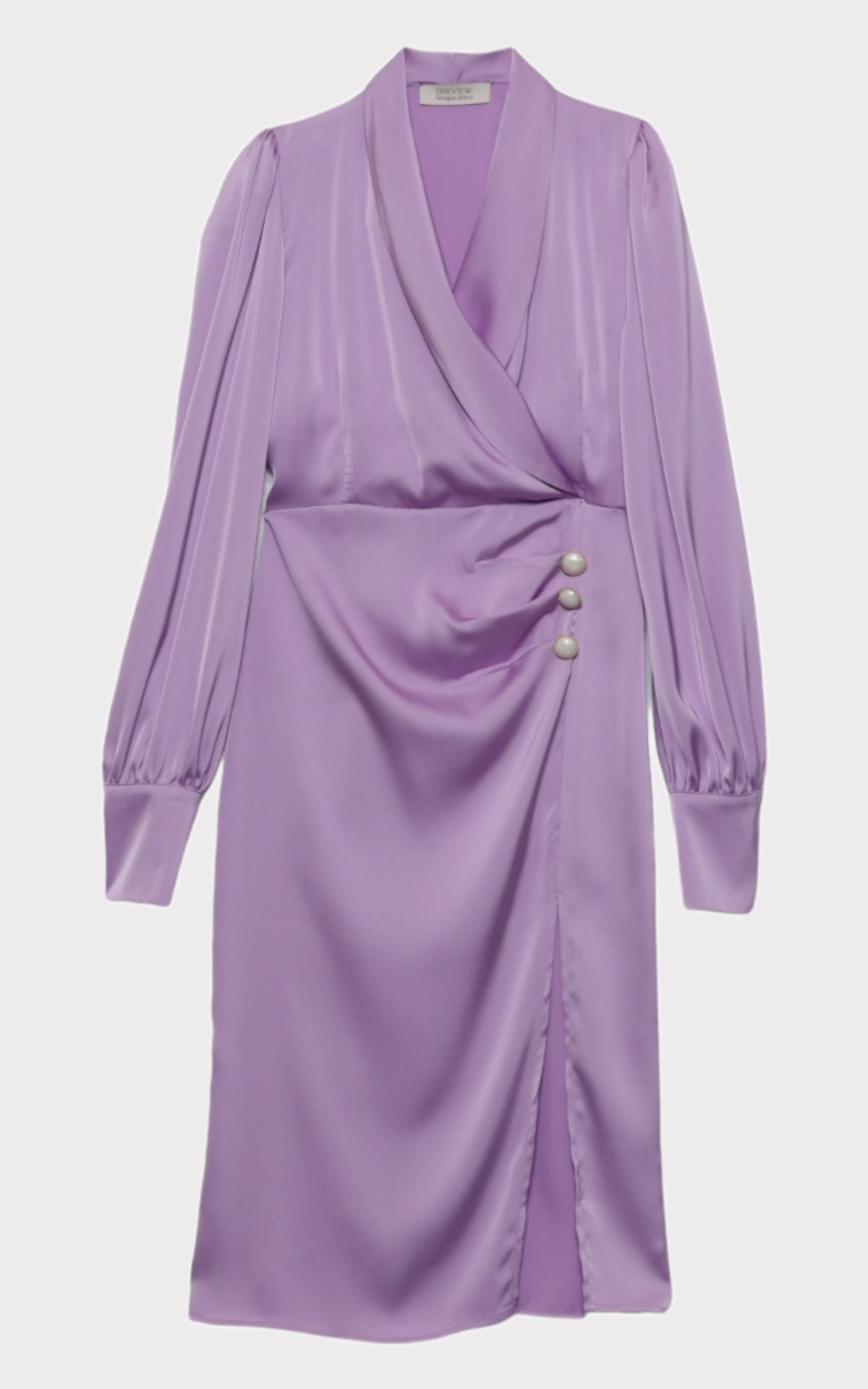 Abito satin collo scialle