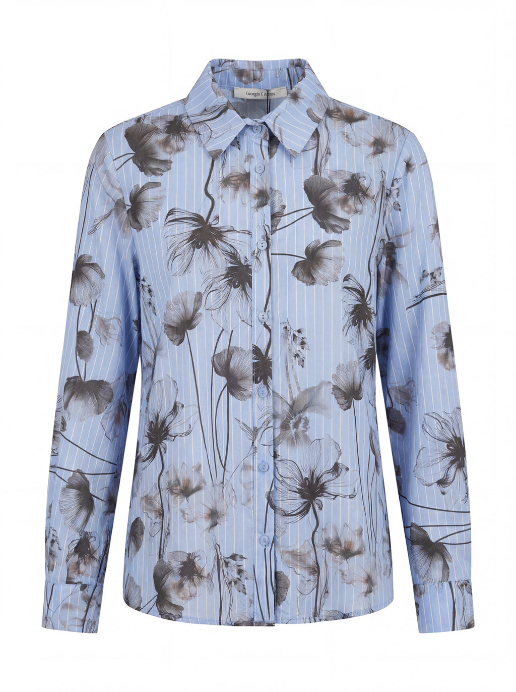 Camicia righe stampa floreale