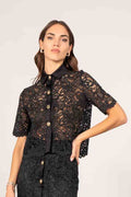 Camicia in pizzo con inserti