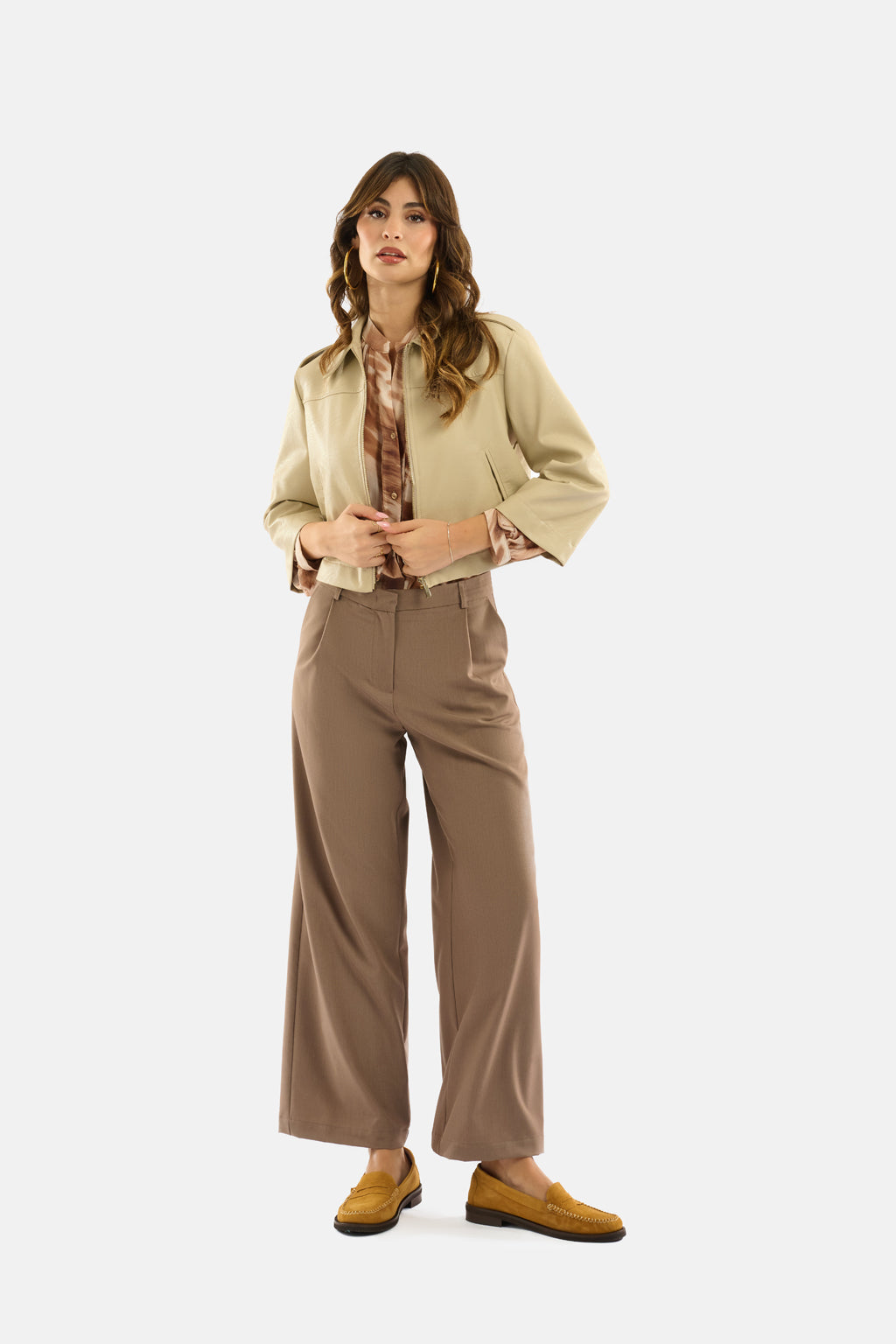 Pantalone palazzo con pinces