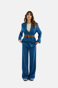 Pantalone palazzo effetto denim