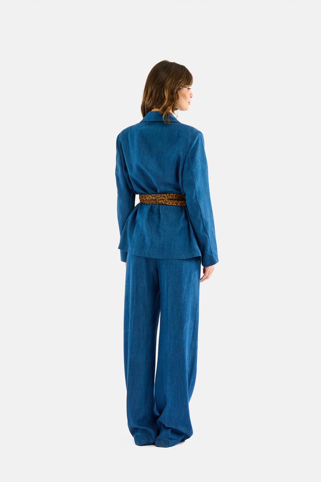 Pantalone palazzo effetto denim