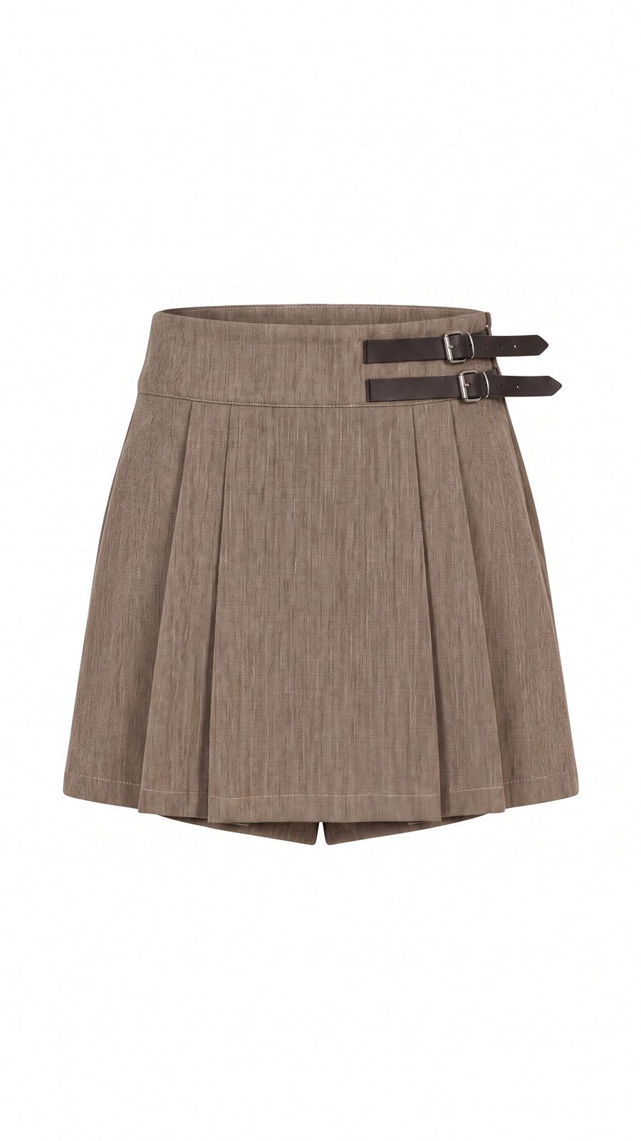 Gonna pantalone con fibbie