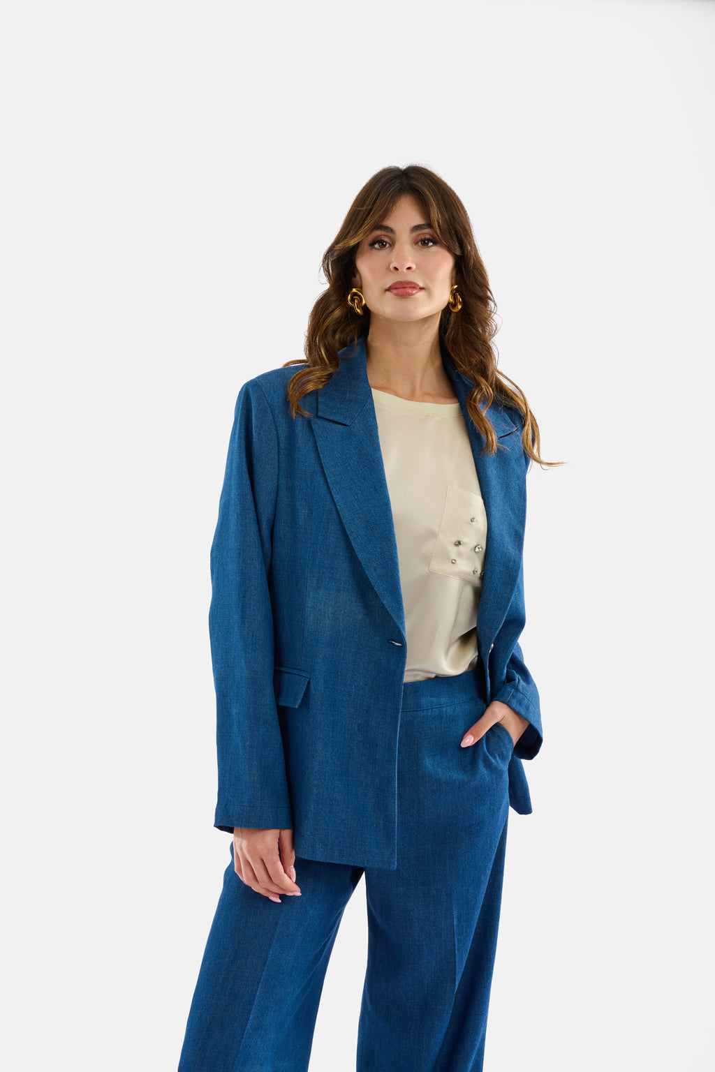 Giacca effetto denim