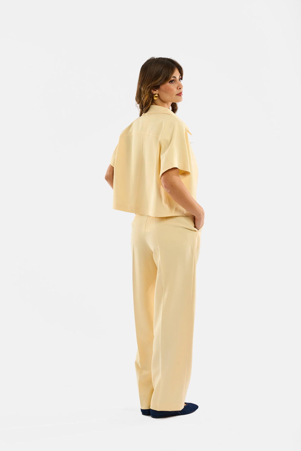 Camicia cropped con zip