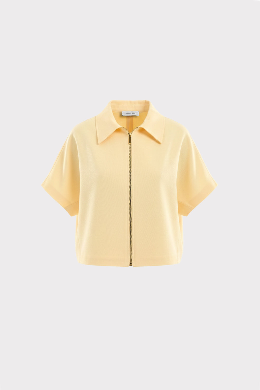 Camicia cropped con zip