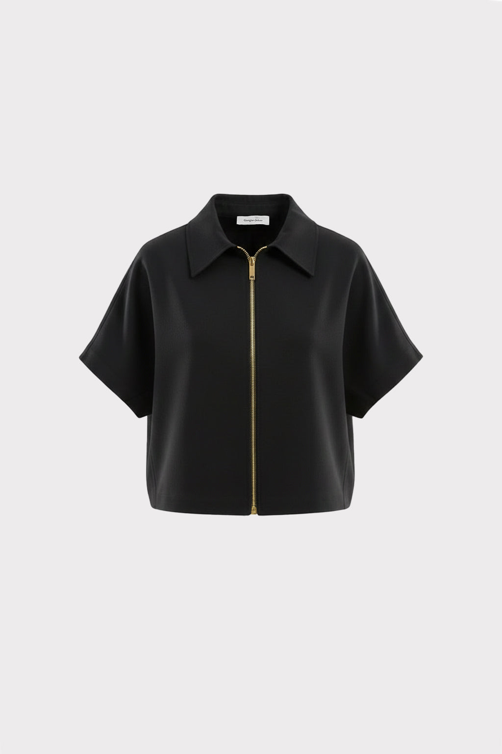 Camicia cropped con zip