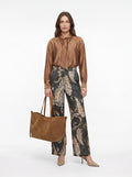 Camicia tessuto crespo con foulard