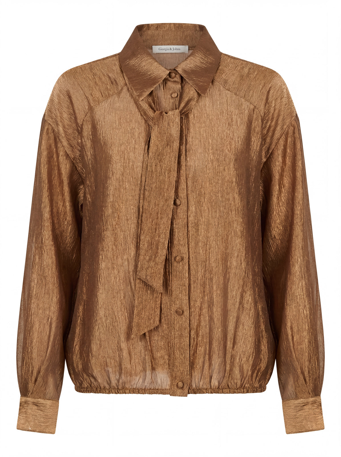 Camicia tessuto crespo con foulard