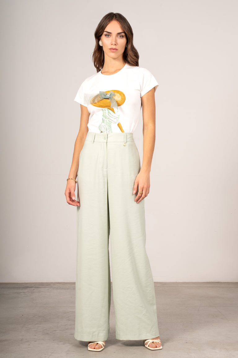 Pantalone con bustino elastico