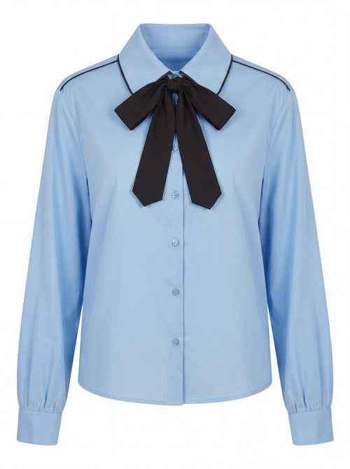 Camicia con piping e cravatta