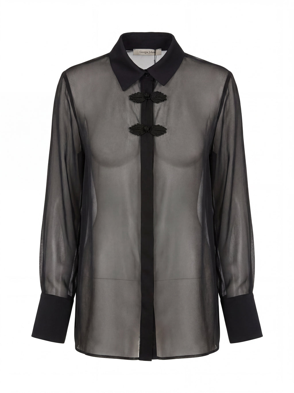 Camicia velata con alamari