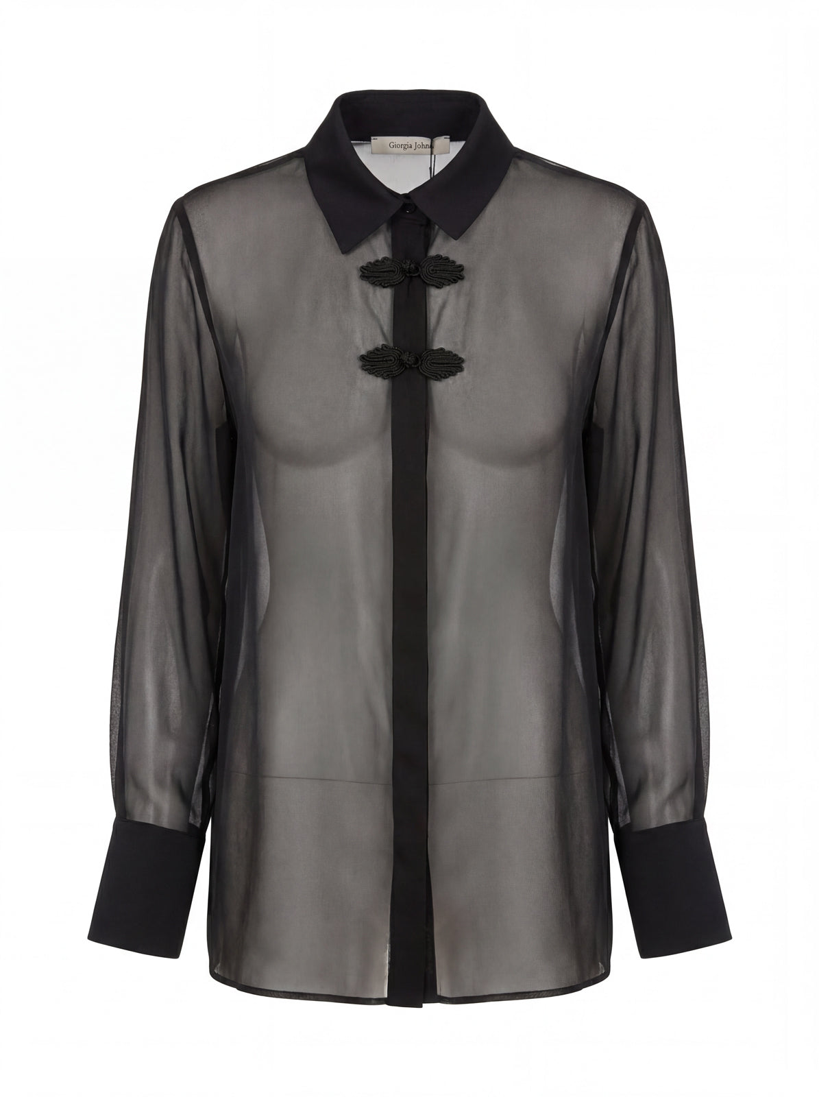 Camicia velata con alamari