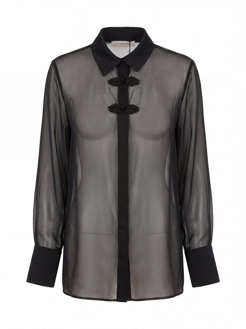 Camicia velata con alamari