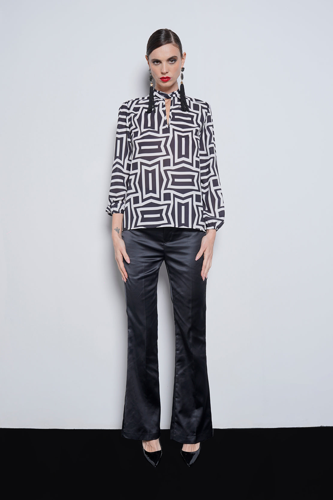 Blusa stampa geometrica