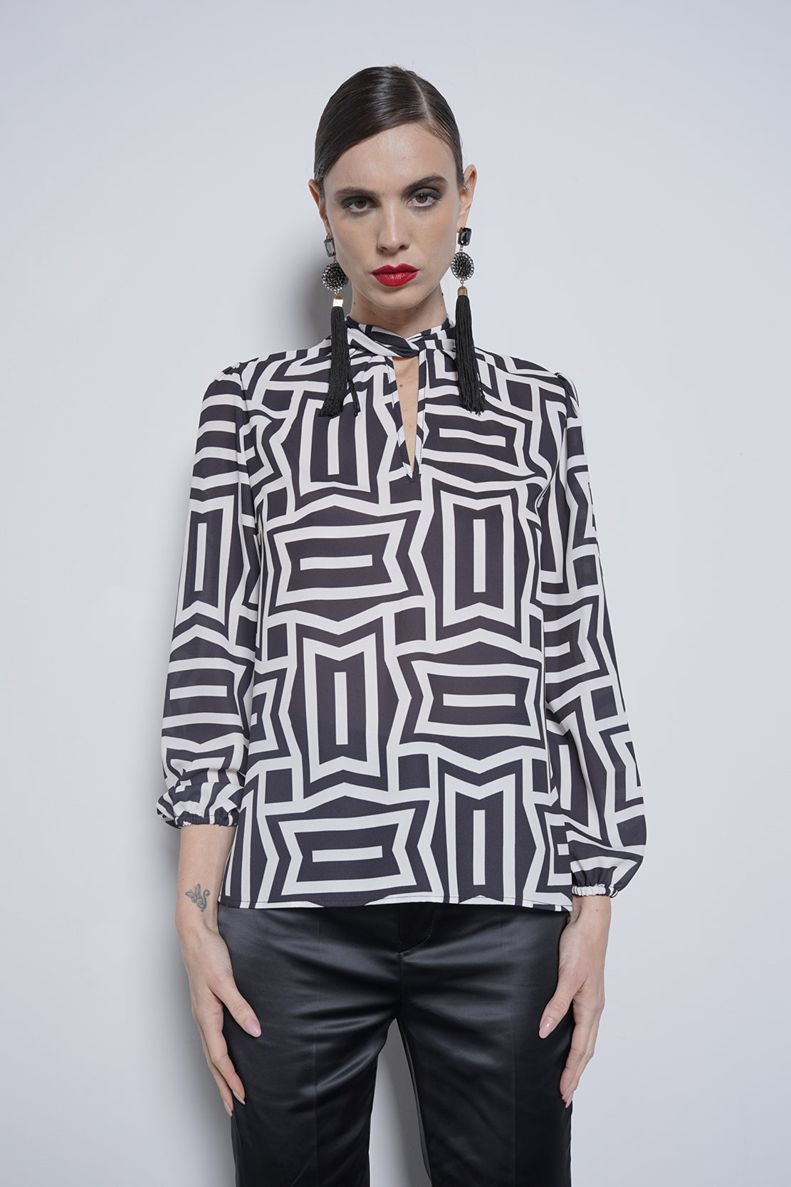 Blusa stampa geometrica