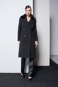 Cappotto doppiopetto collo pelliccia