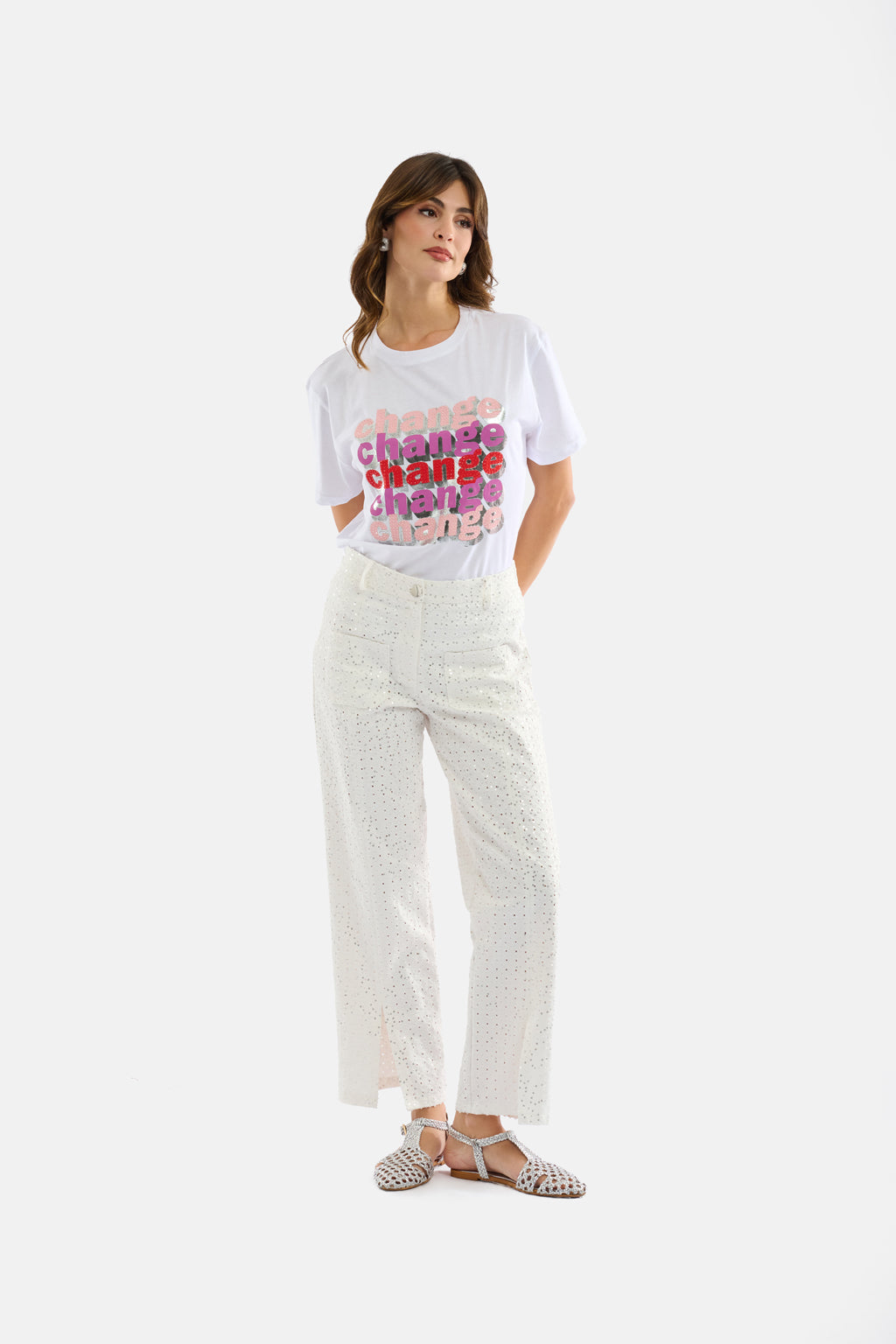 Pantalone con paillettes