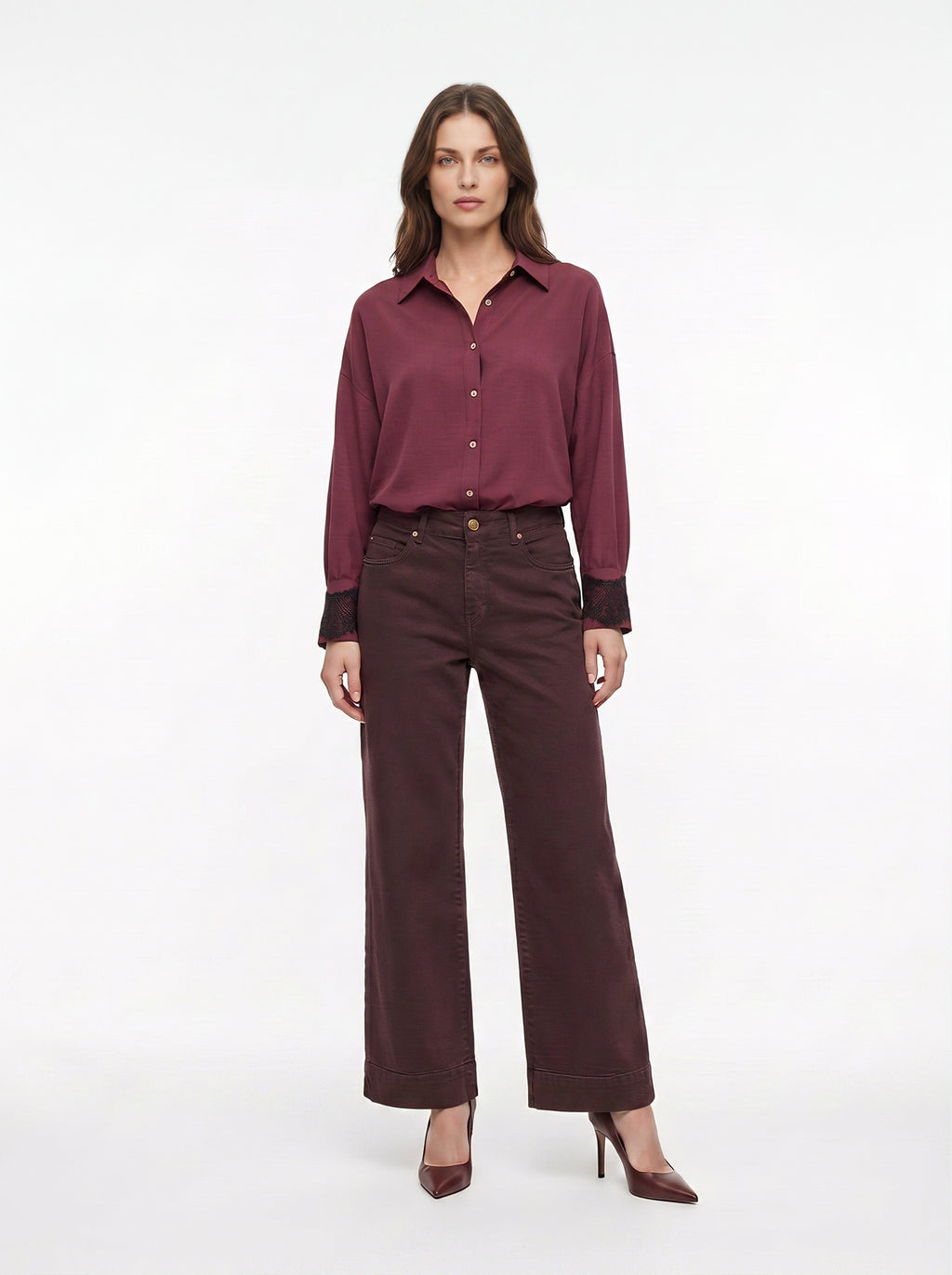 Camicia over dettagli pizzo