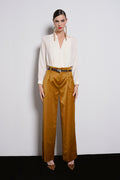 Pantalone satin con pinces