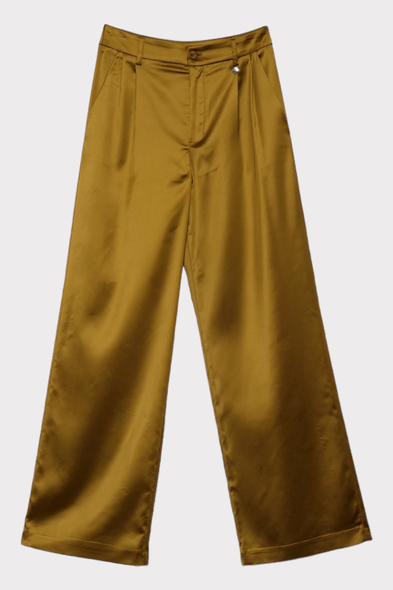 Pantalone satin con pinces