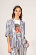 Blazer monopetto a righe