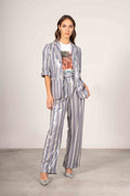 Pantalone a righe con pences