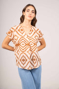 Blusa con stampa etnica