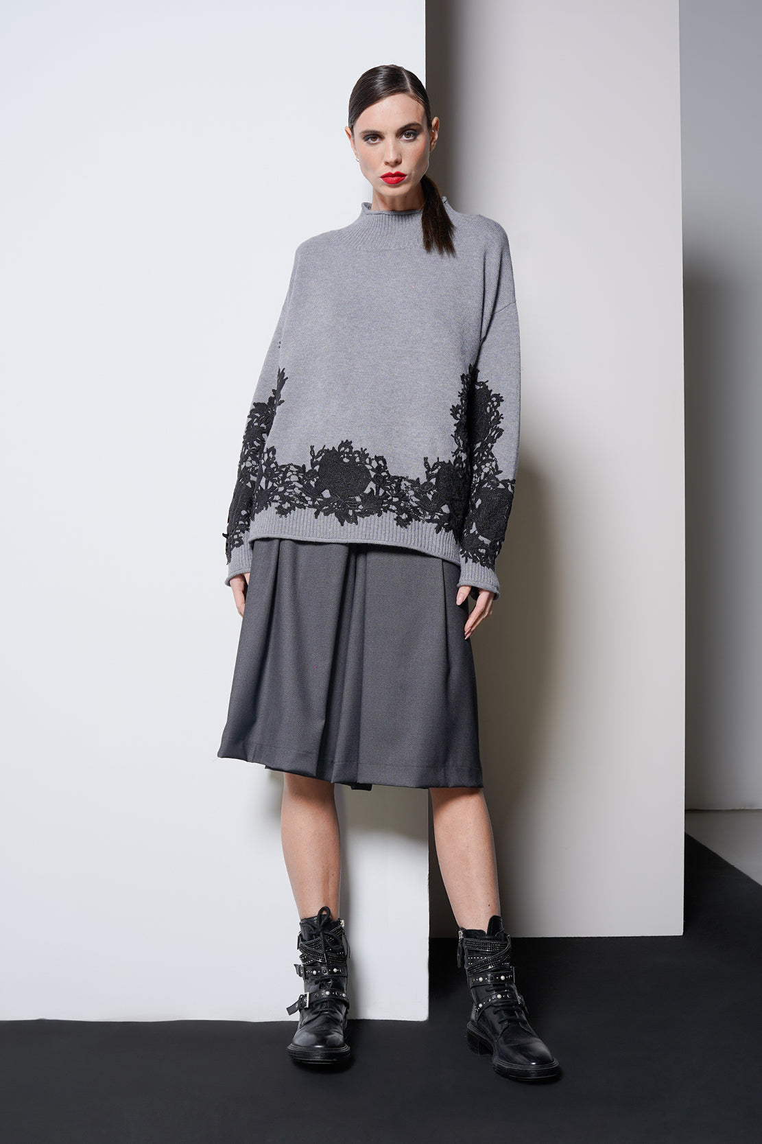 Pullover con macrame'